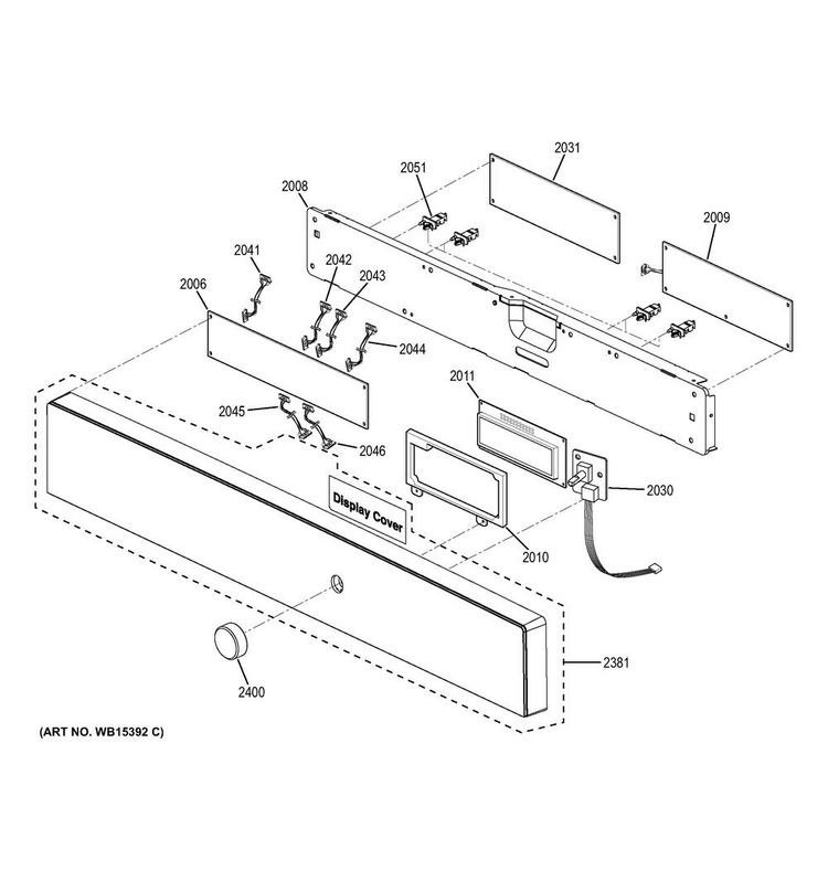 Control Panel Diagram and Parts List for JK3800DH4BB  General Electric Microwave Oven Combo