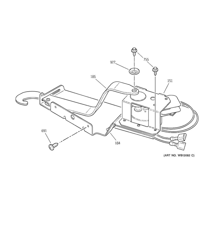 Door Lock Diagram and Parts List for JGRP20SEN2SS  General Electric Wall Oven