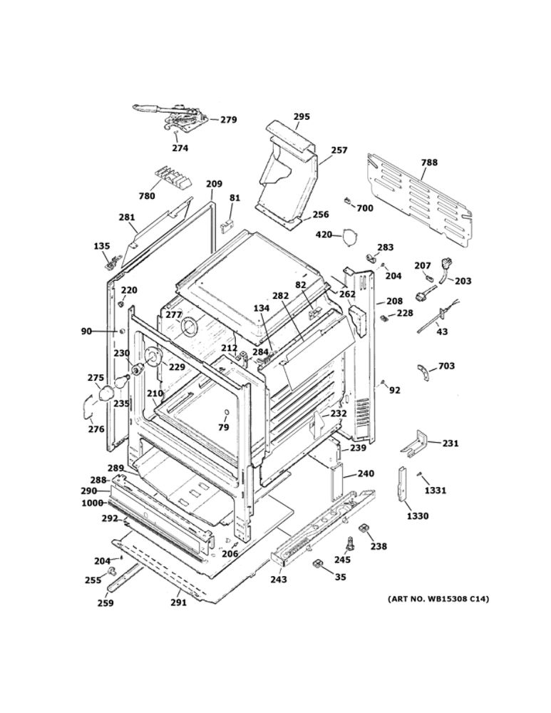 Body Parts Diagram and Parts List for JGB645SEK3SS  General Electric Range