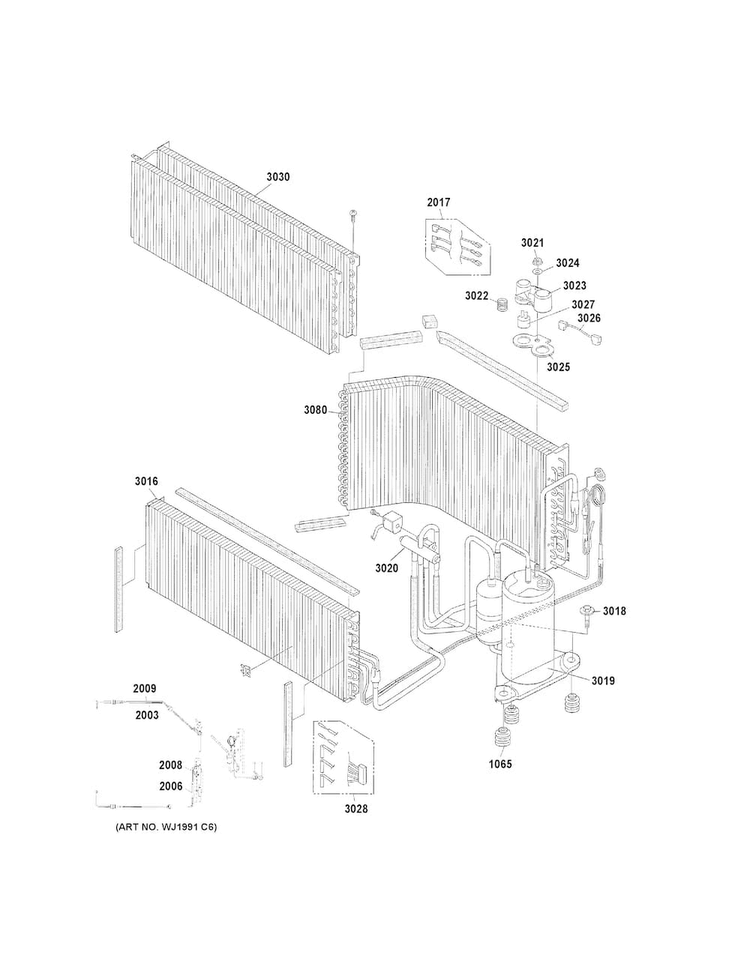 Sealed System Diagram and Parts List for AZ41E07DABM2  General Electric Air Conditioner