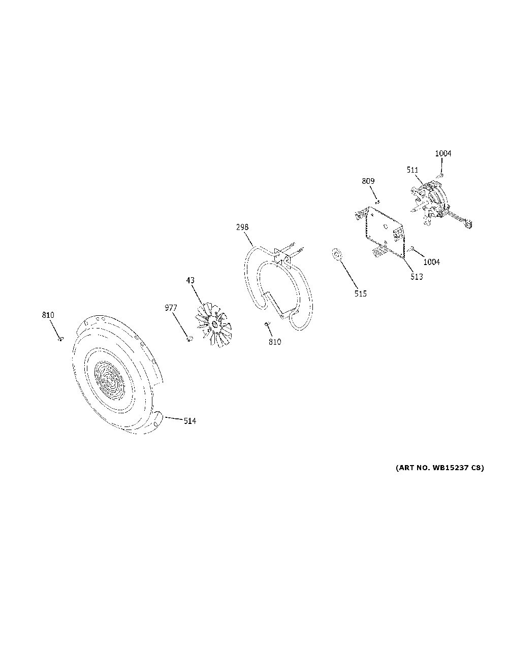 Convection Fan Diagram and Parts List for CES700M2N4S5  General Electric Range