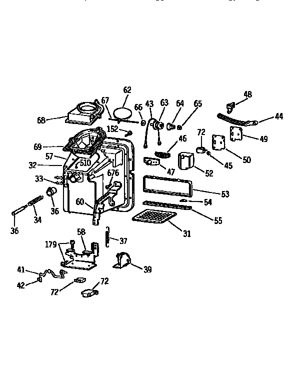 Dispenser Assembly Diagram and Parts List for TBX25PCSLLA  General Electric Refrigerator