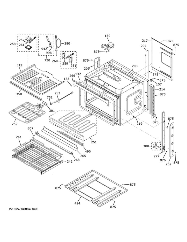 Body Parts Diagram and Parts List for CTS70DM2N2S5  General Electric Wall Oven