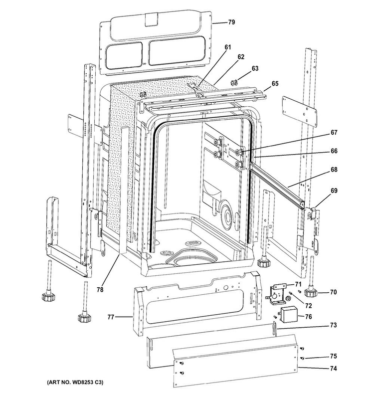 Body Parts Diagram and Parts List for GSM1800F02WW  General Electric Dishwasher