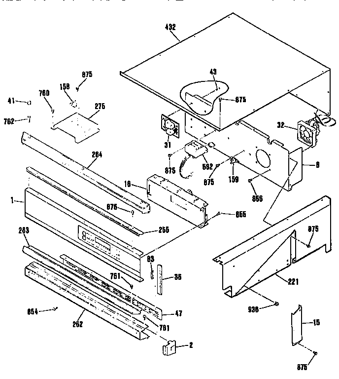 Control Panel Diagram and Parts List for JKP17WPI  General Electric Wall Oven
