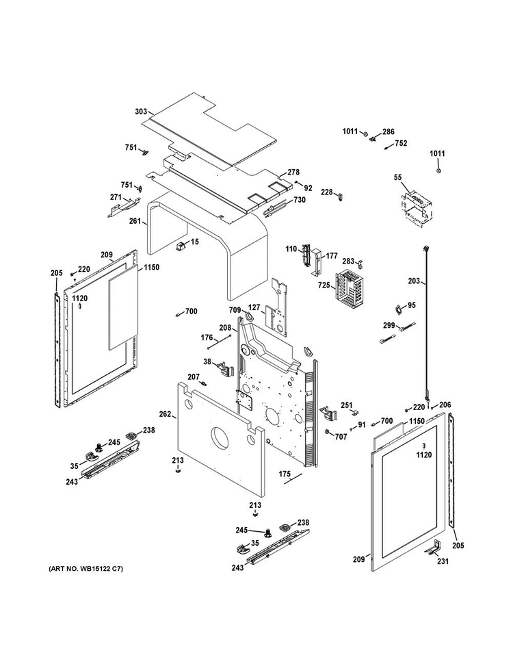 Body Parts Diagram and Parts List for CGS990SET4SS  General Electric Range