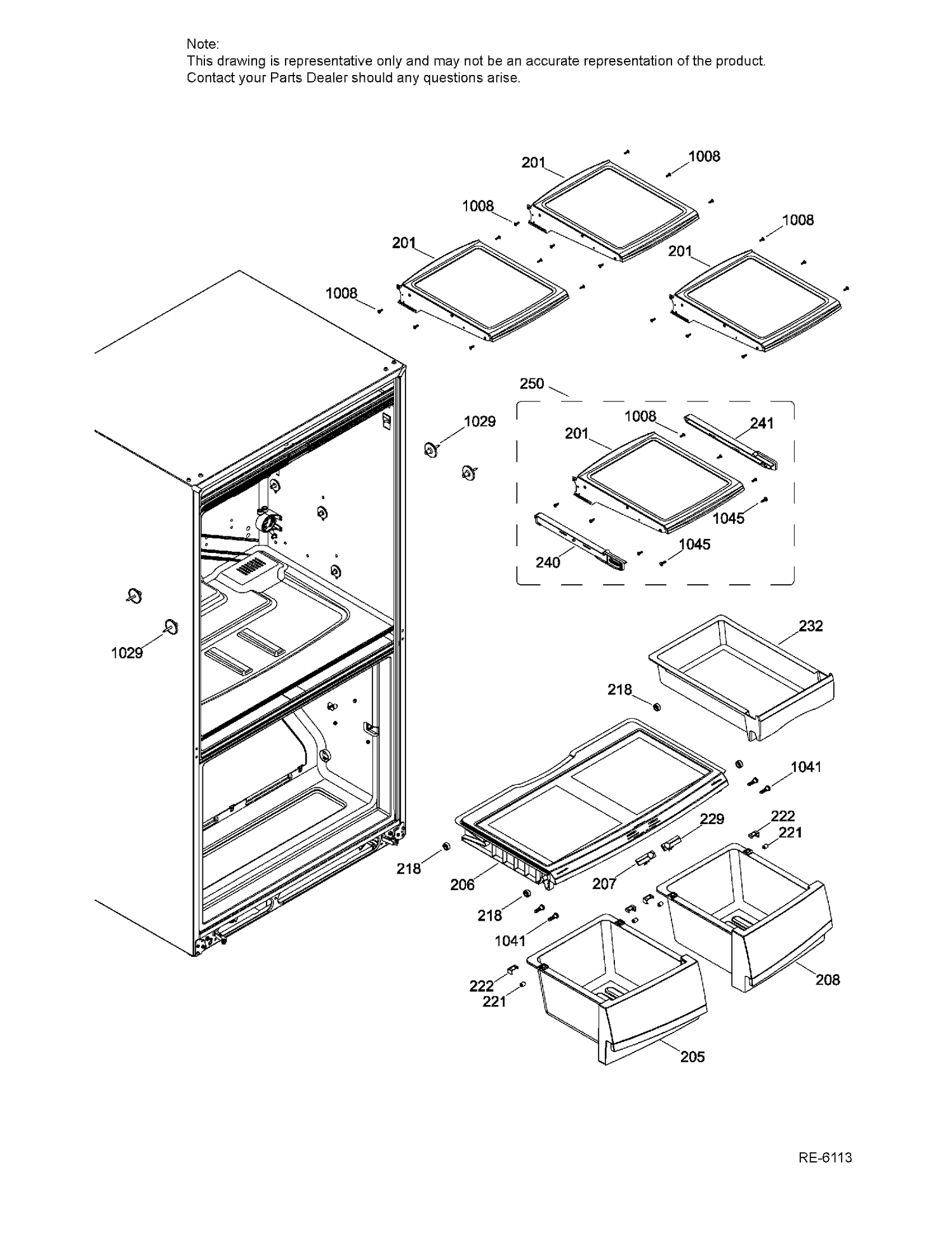 FF SHELVES Diagram and Parts List for PDR20KMHBRES  General Electric Refrigerator
