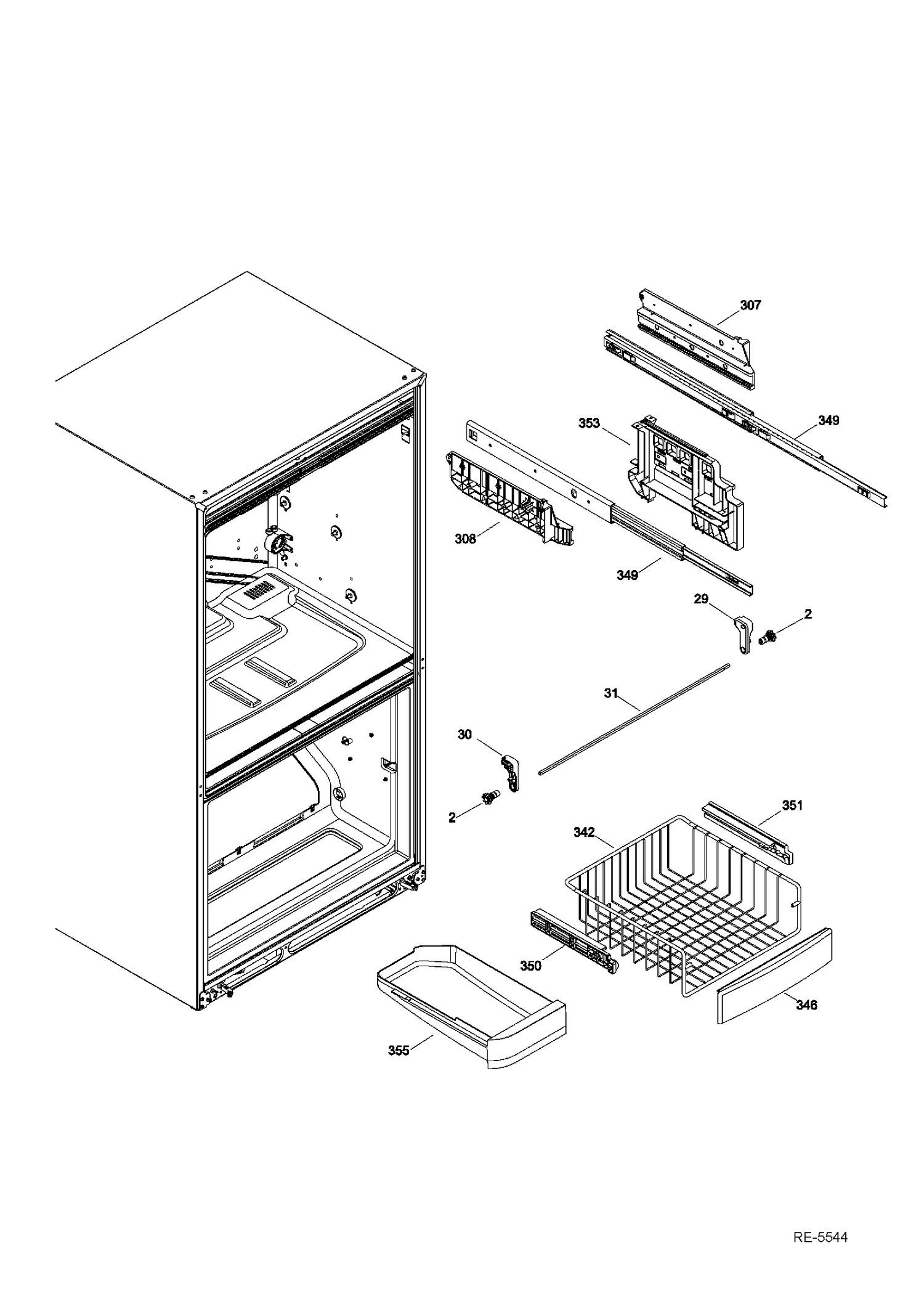 FZ BASKETS Diagram and Parts List for PNR22MSEAFES  General Electric Refrigerator