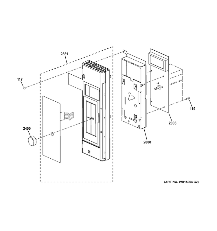 Control Parts Diagram and Parts List for PVM9179DF2BB  General Electric Microwave