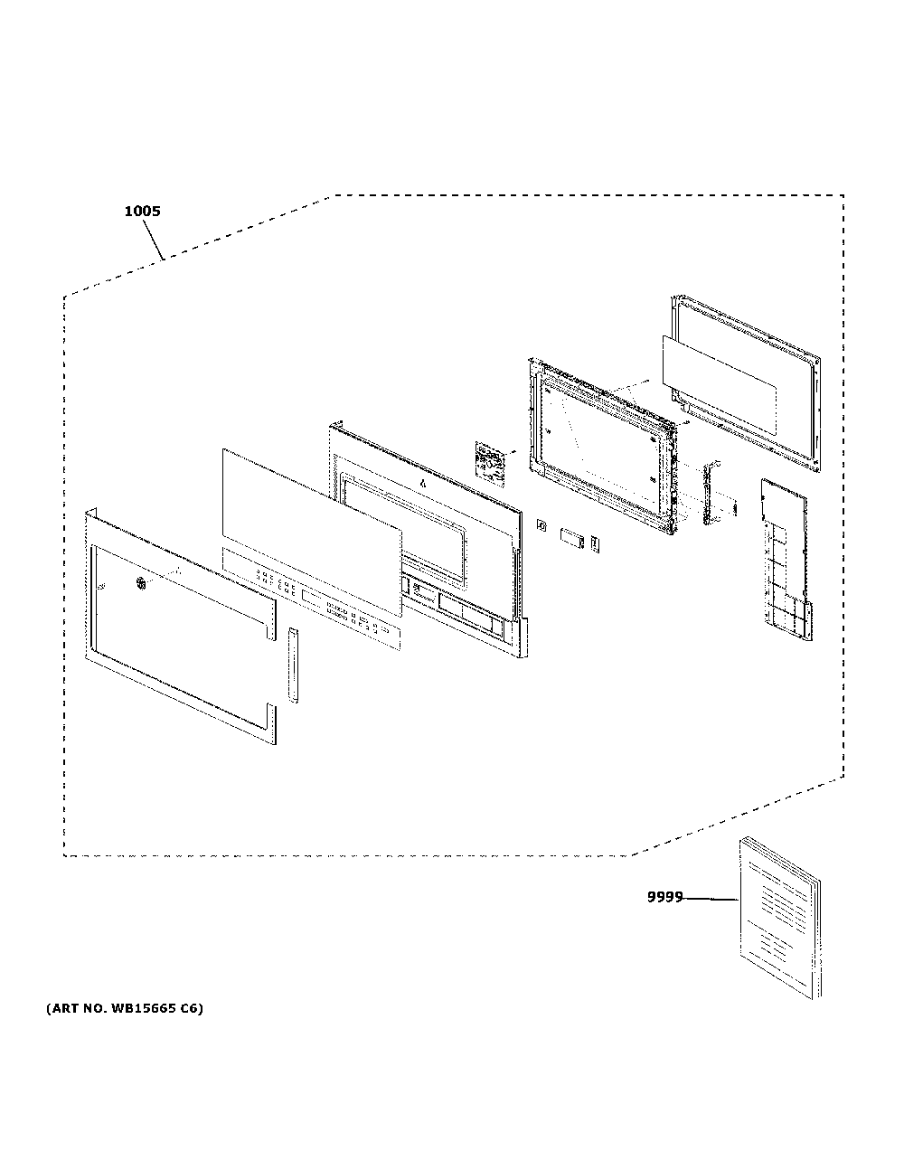 Door Parts Diagram and Parts List for PVM9005SJ8SS  General Electric Microwave
