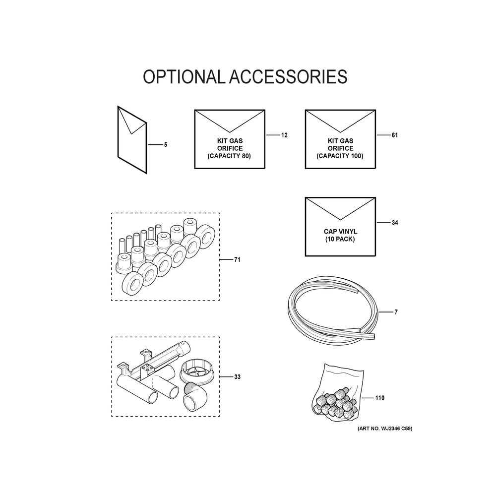 Optional Accessories 2 Diagram and Parts List for NF96D090S4C57  General Electric Furnace