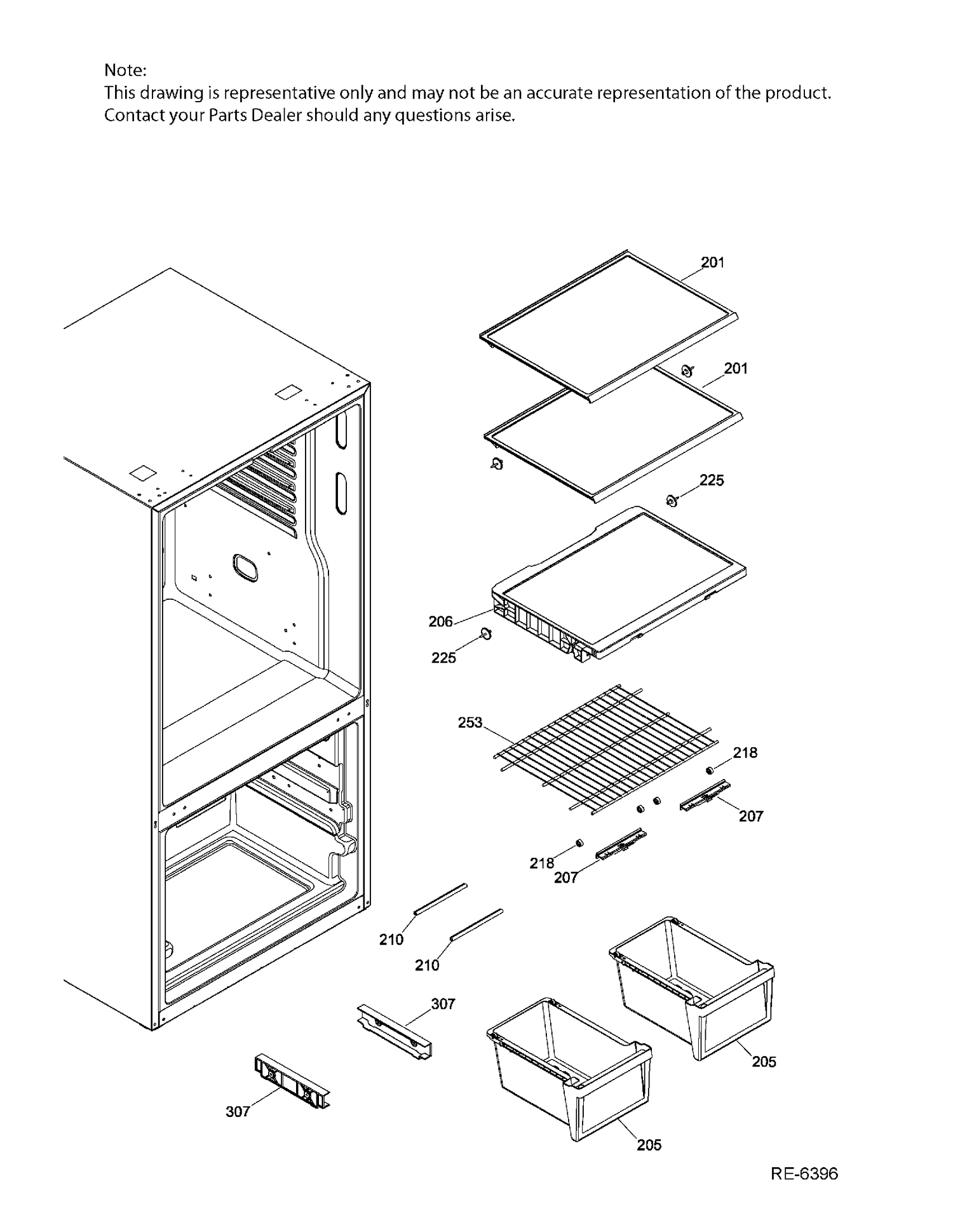 FF SHELVES FF Diagram and Parts List for GBE21ASKAKSS  General Electric Refrigerator