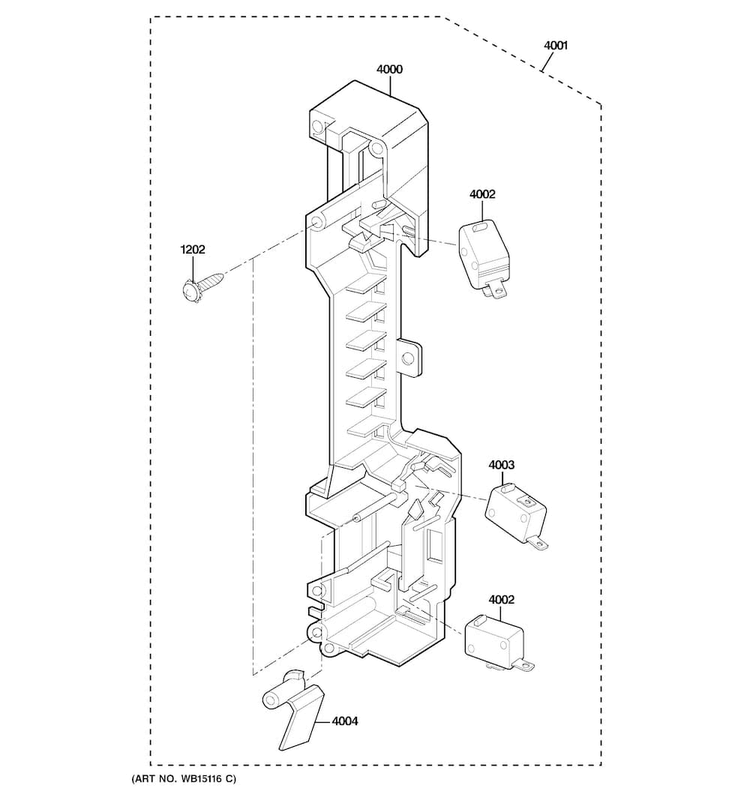 Latch Board Parts Diagram and Parts List for CVM1750SH1SS  General Electric Microwave