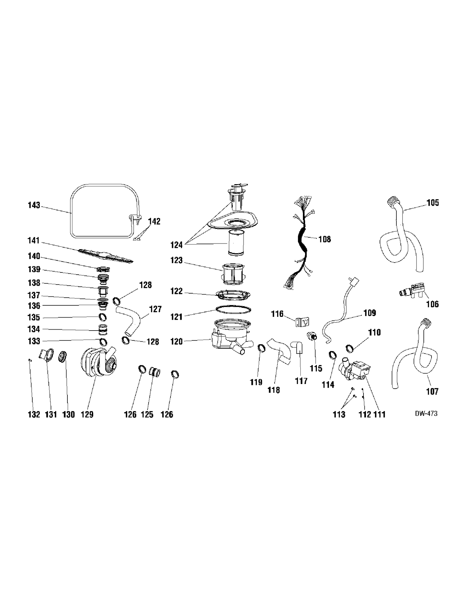 PUMP GROUP Diagram and Parts List for GSC1807P00WW  General Electric Dishwasher