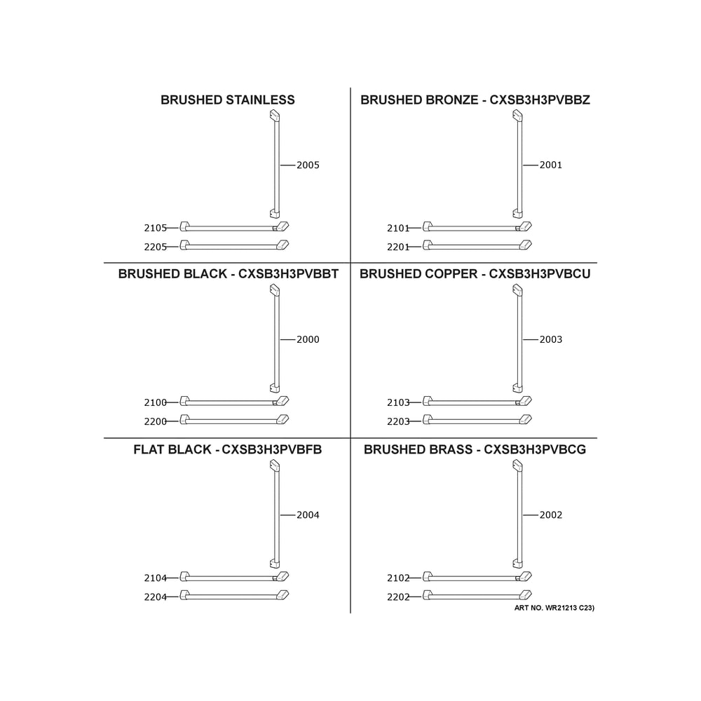 Cafe Customization Diagram and Parts List for CIC36RP2VDS1  General Electric Refrigerator