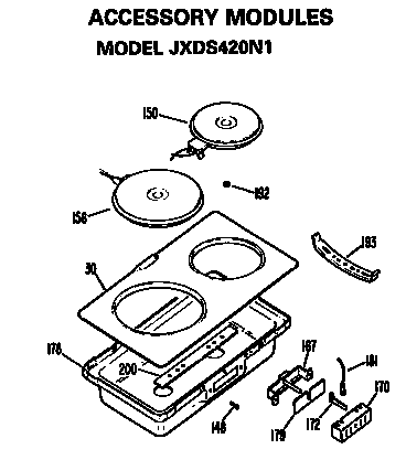 Accessory Modules Diagram and Parts List for JP672B9N1  General Electric Cooktop