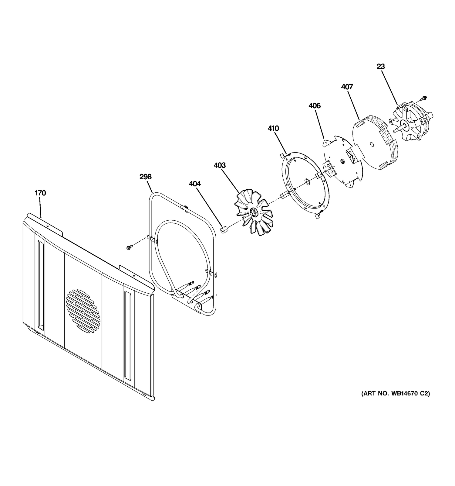 CONVECTION FAN Diagram and Parts List for ZDP366NP1GS  General Electric Range