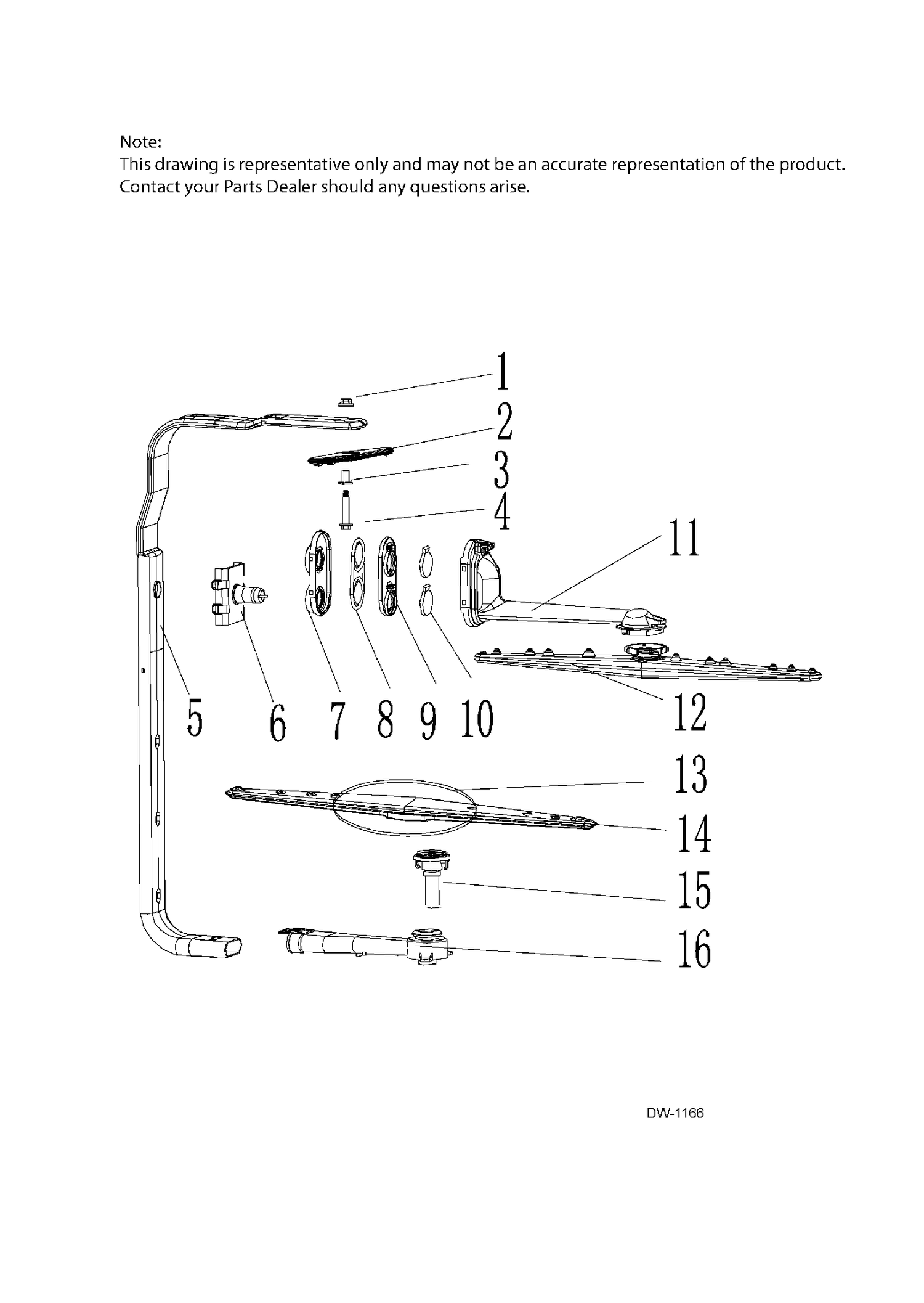 WASHING SYSTEM Diagram and Parts List for GDWF700V01BB  General Electric Dishwasher