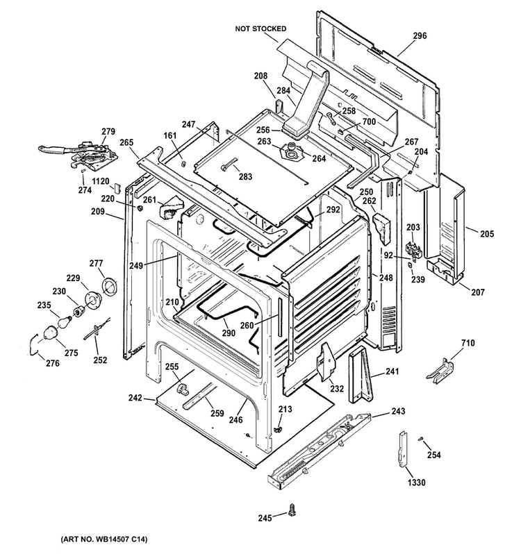 Body Parts Diagram and Parts List for RB790DR3WW  Hotpoint Range