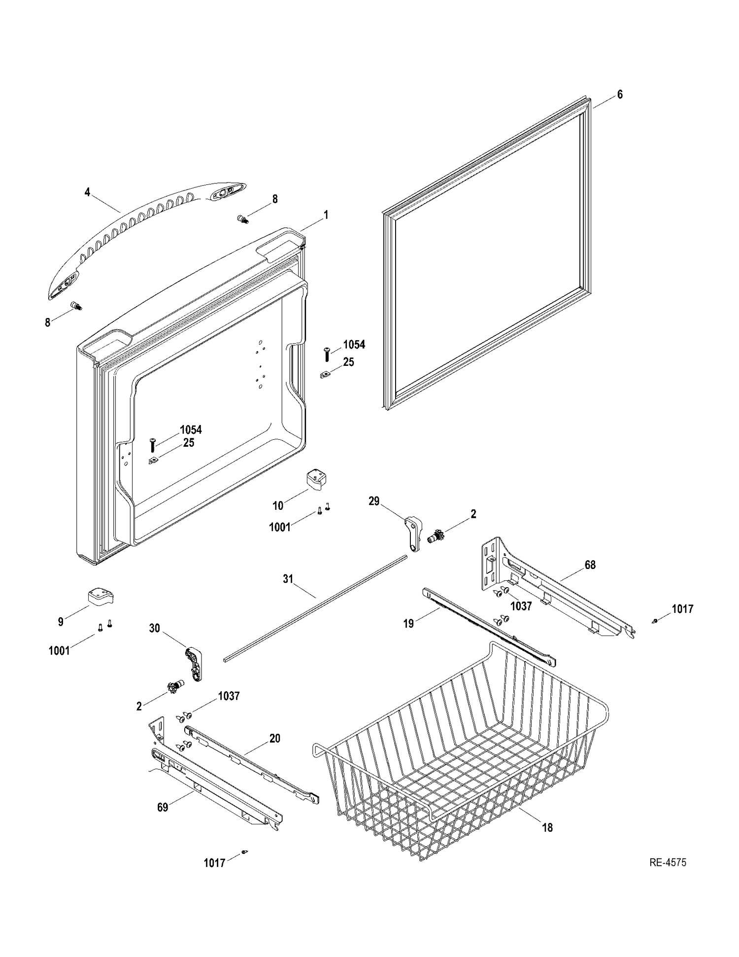 FZ DRAWER Diagram and Parts List for PDRF0MBYCRWW  General Electric Refrigerator