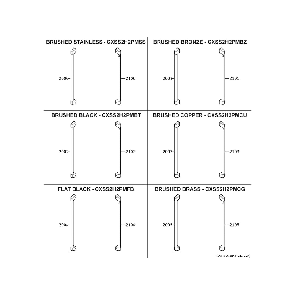 Cafe Customization Diagram and Parts List for CSB48YP2NMS1  General Electric Refrigerator