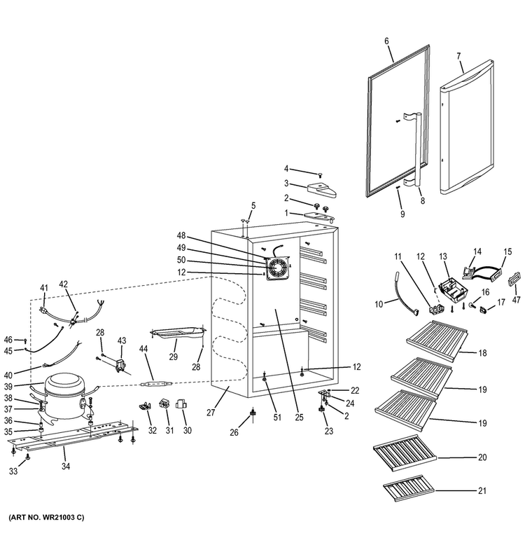 Beverage Center Diagram and Parts List for GVS04BDWDSS  General Electric Cooler
