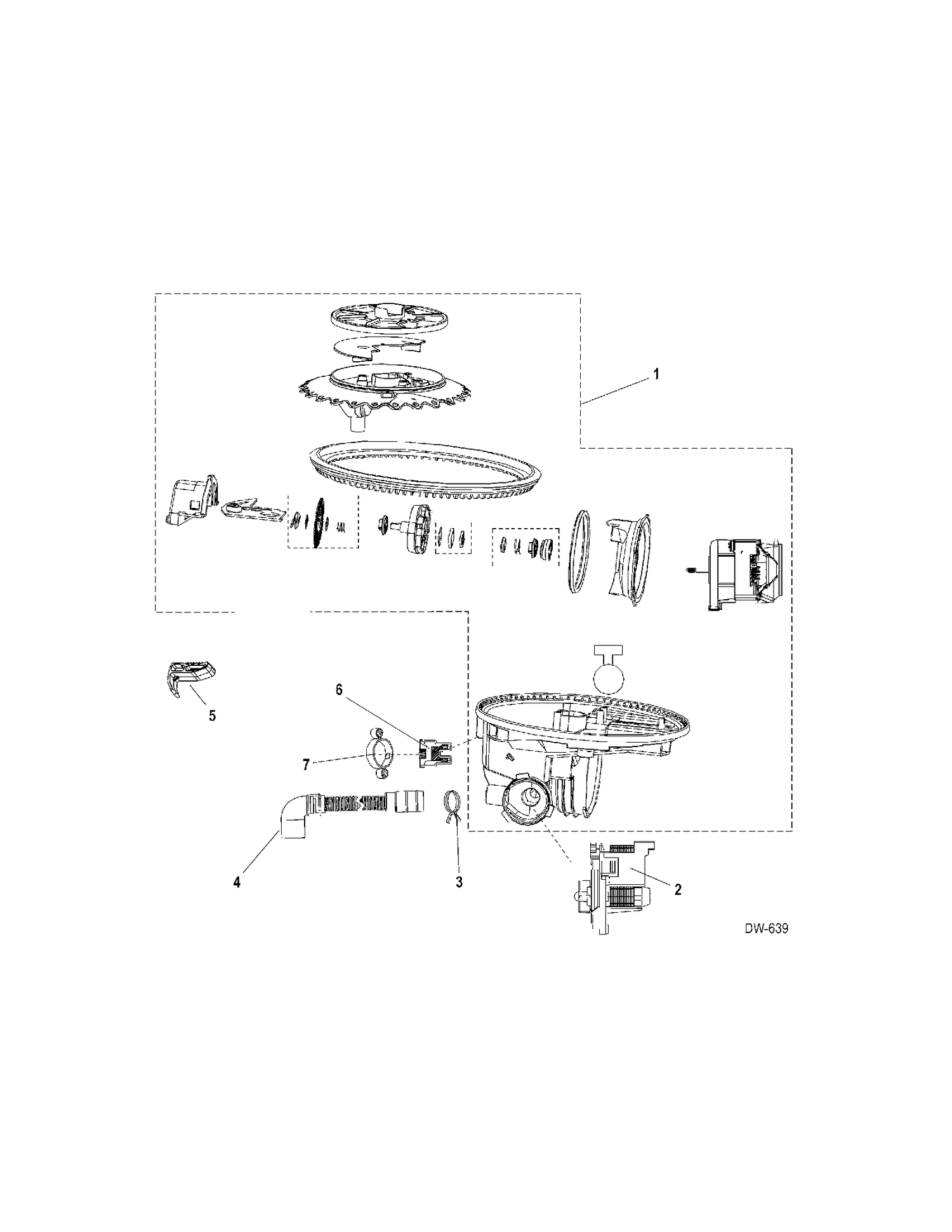 PUMP Diagram and Parts List for GDWF860V00SS  General Electric Dishwasher