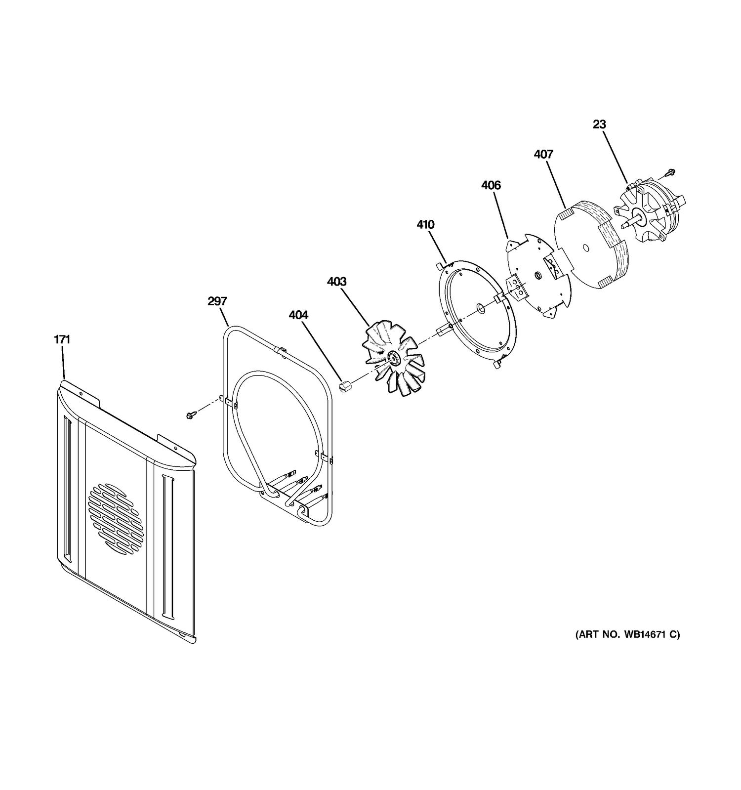SMALL CONVECTION FAN Diagram and Parts List for ZDP484LGP7SS  General Electric Range