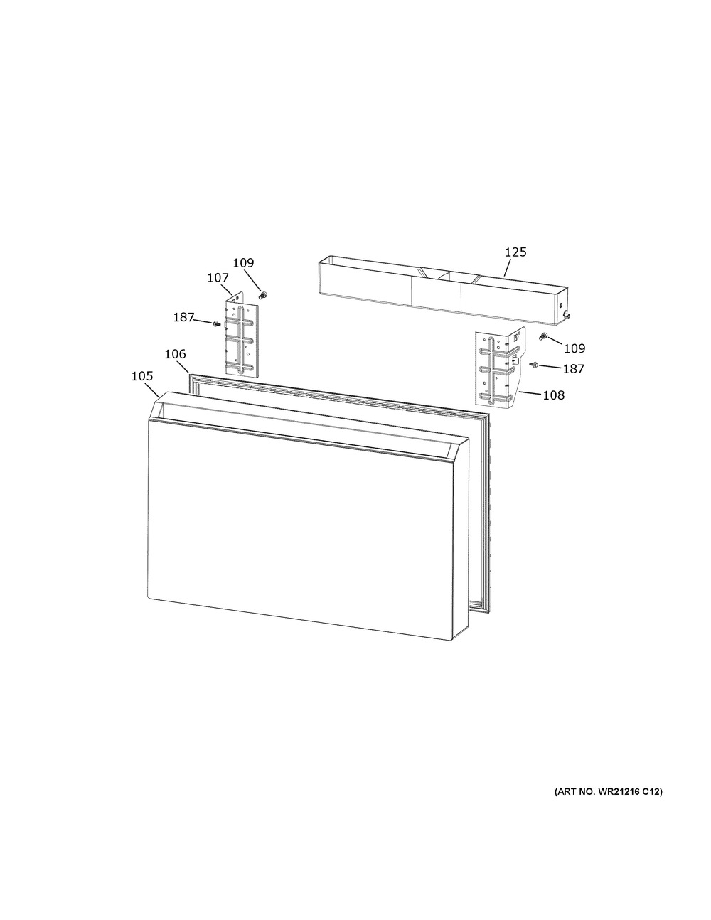 Freezer Drawer Diagram and Parts List for CGE29DM5TBS5  General Electric Refrigerator