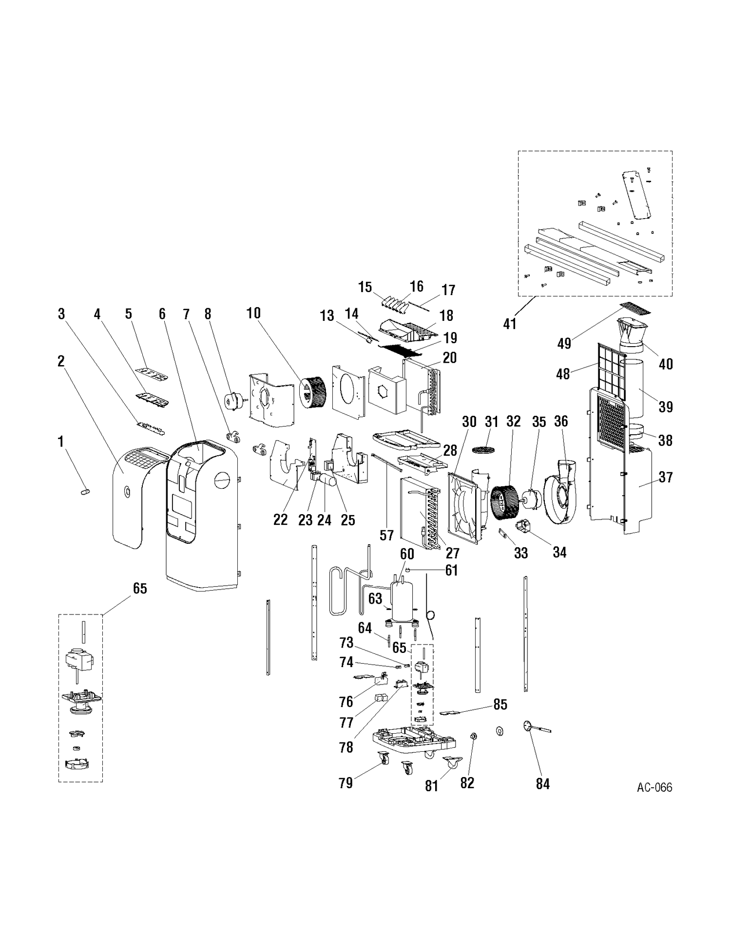 AIR CONDITIONNER Diagram and Parts List for APN08AAC1  General Electric Air Conditioner