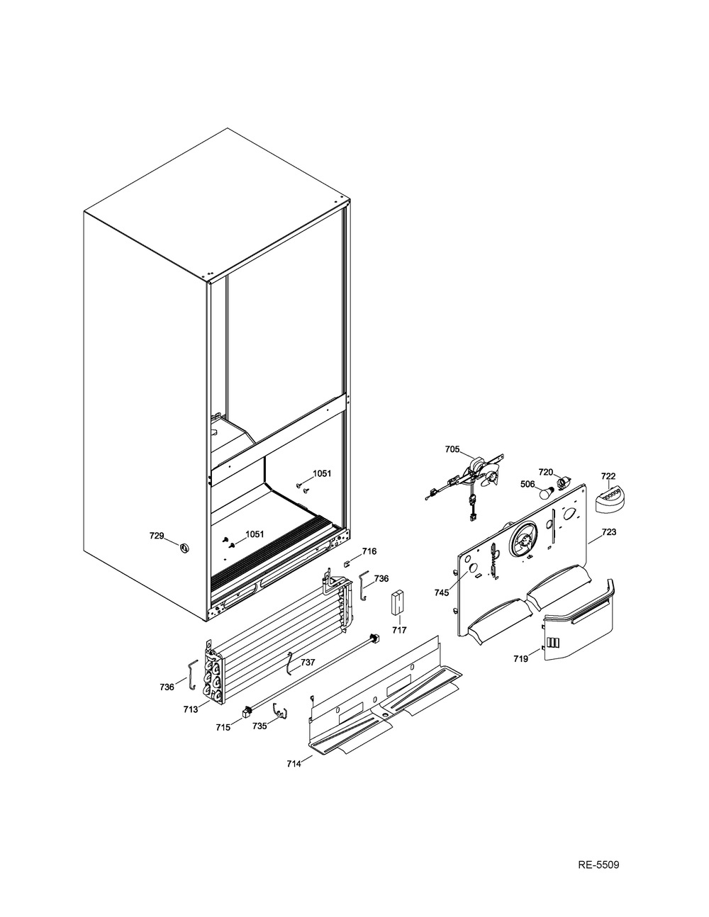 Fz Functional Parts Diagram and Parts List for GNE26GGDWW  General Electric Refrigerator