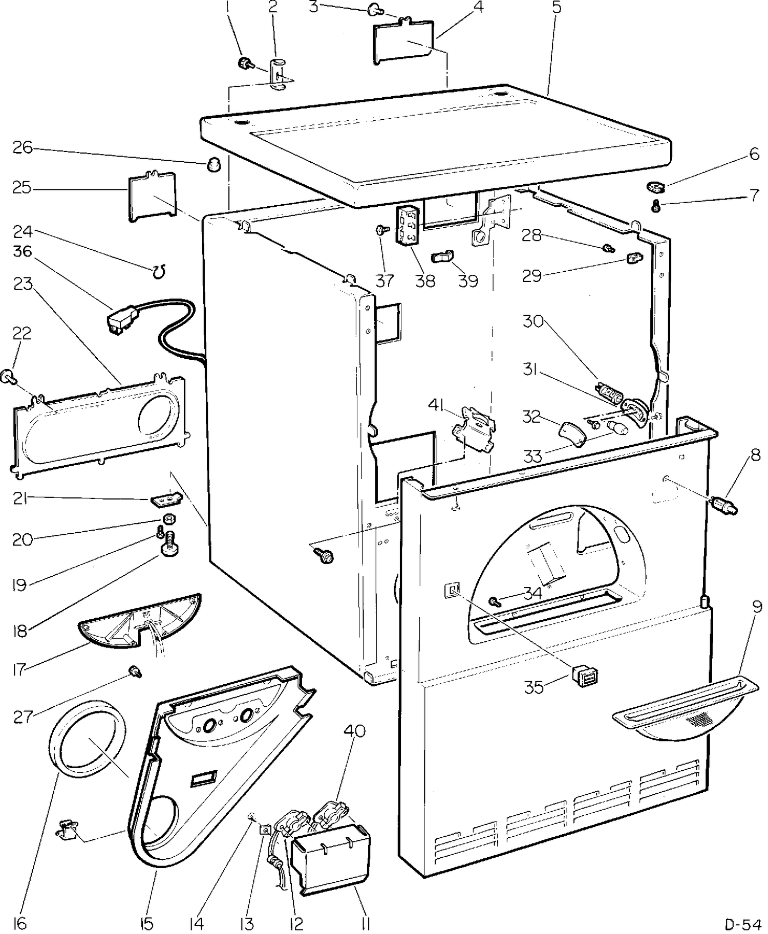 CONTROL PANEL Diagram and Parts List for DE759G*429  General Electric Dryer