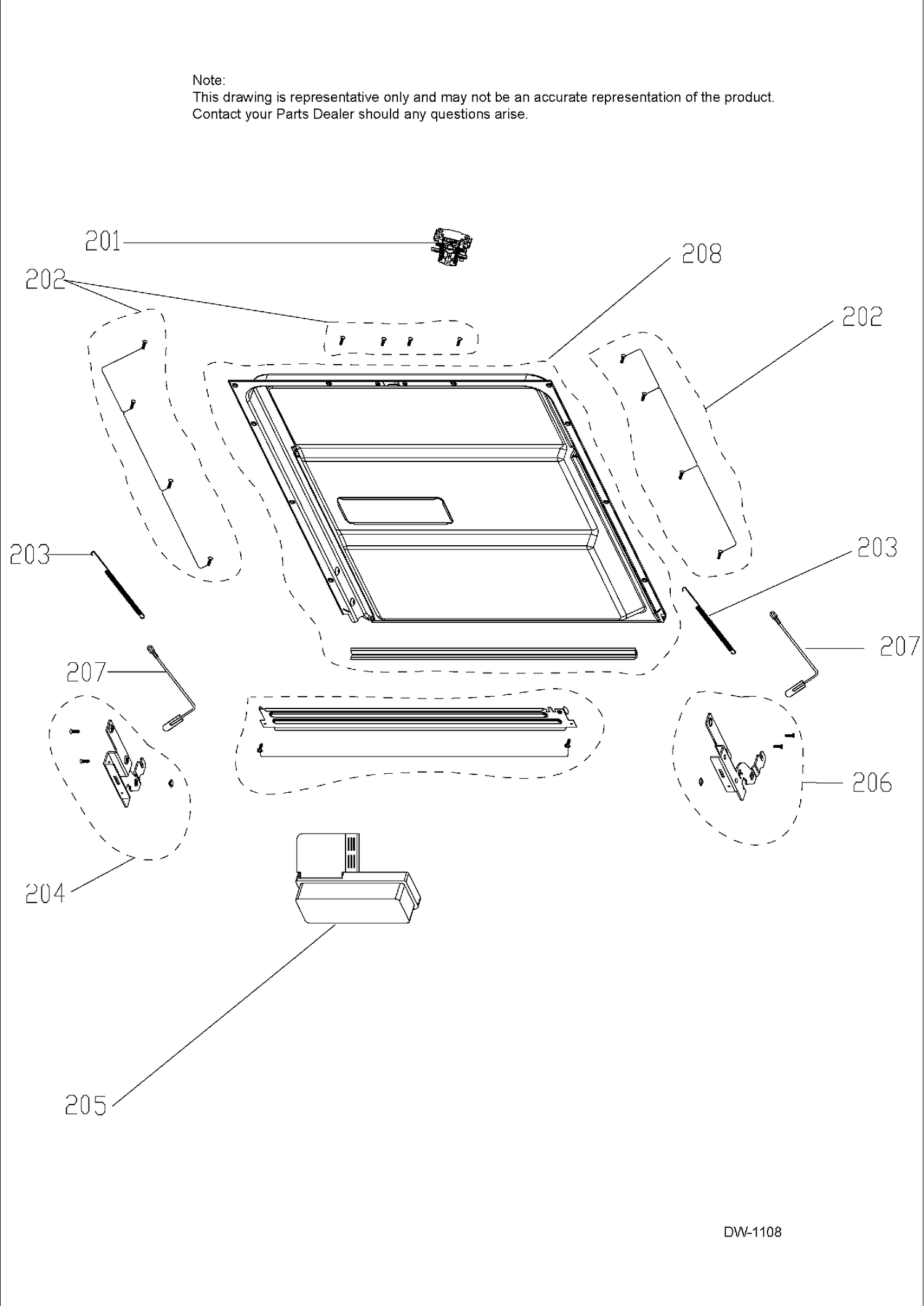 DOOR ASM Diagram and Parts List for PDT660SGF1BB  General Electric Dishwasher
