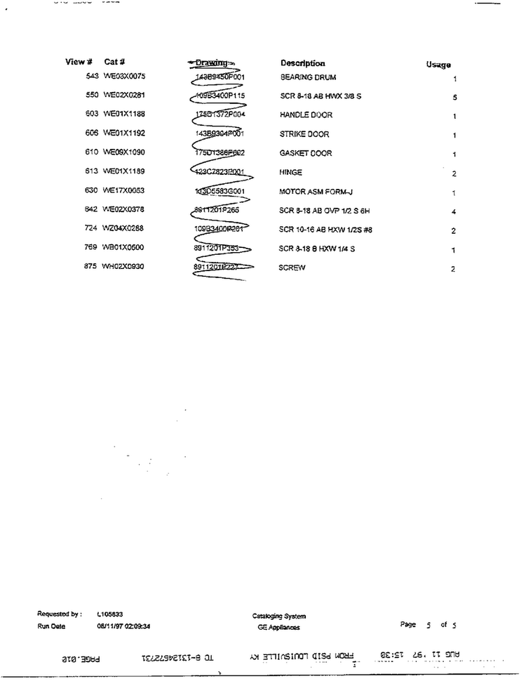 Electric Dryer Page 9 Diagram and Parts List for SIG7010ET0WG  General Electric Dryer