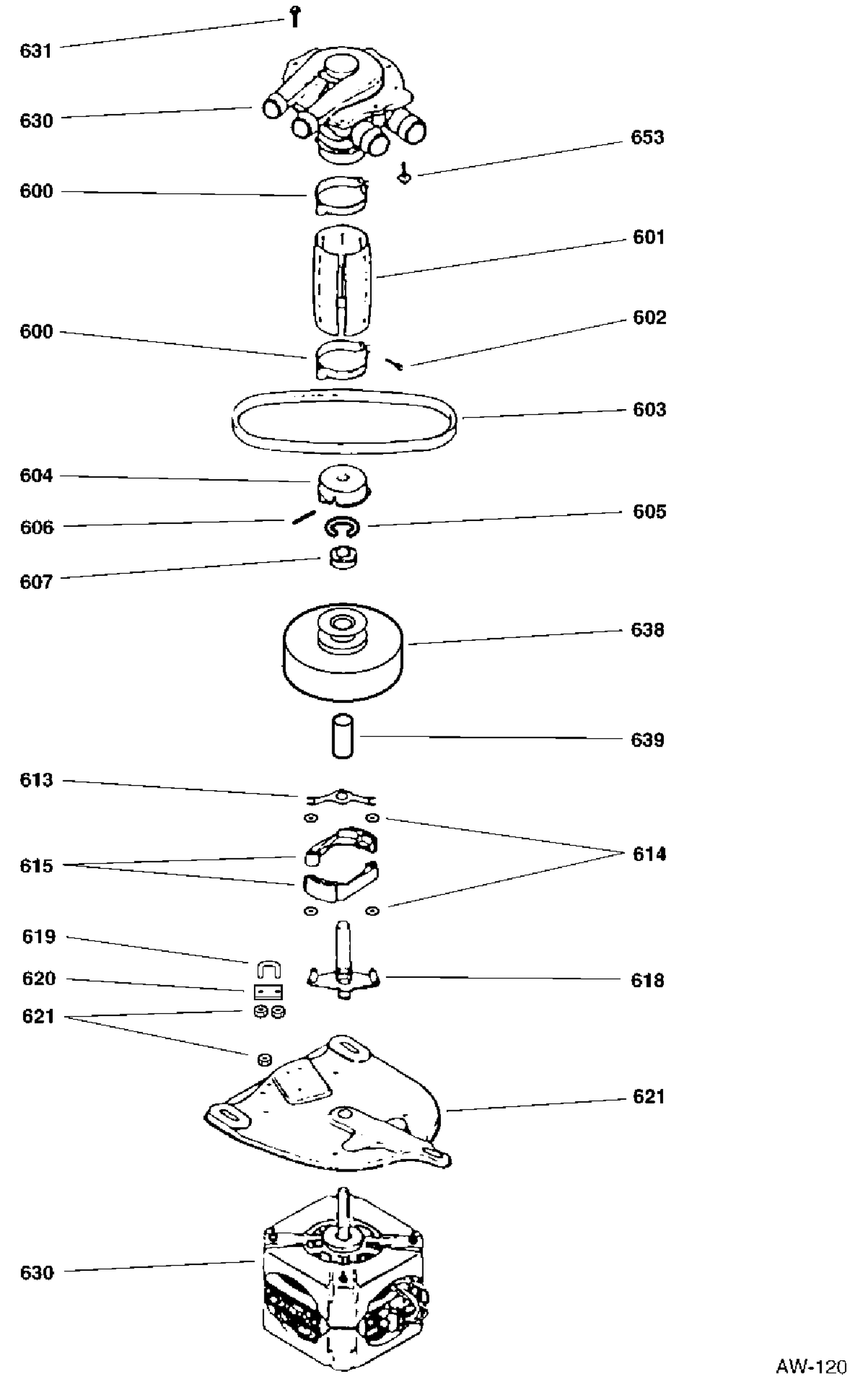 MOTOR & PUMP Diagram and Parts List for YWL3000SALWH  General Electric Washer