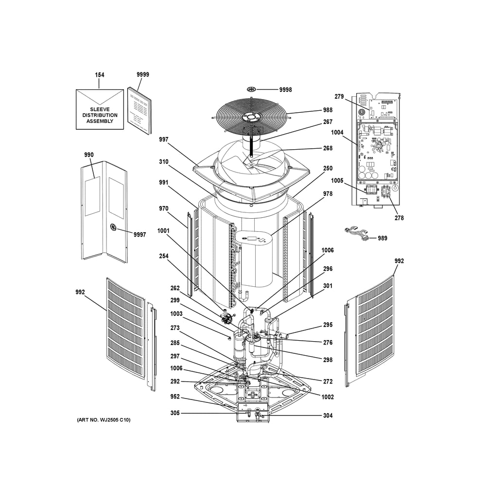 Room Air Conditioner 1 Diagram and Parts List for NS18H60MA450  General Electric Air Conditioner