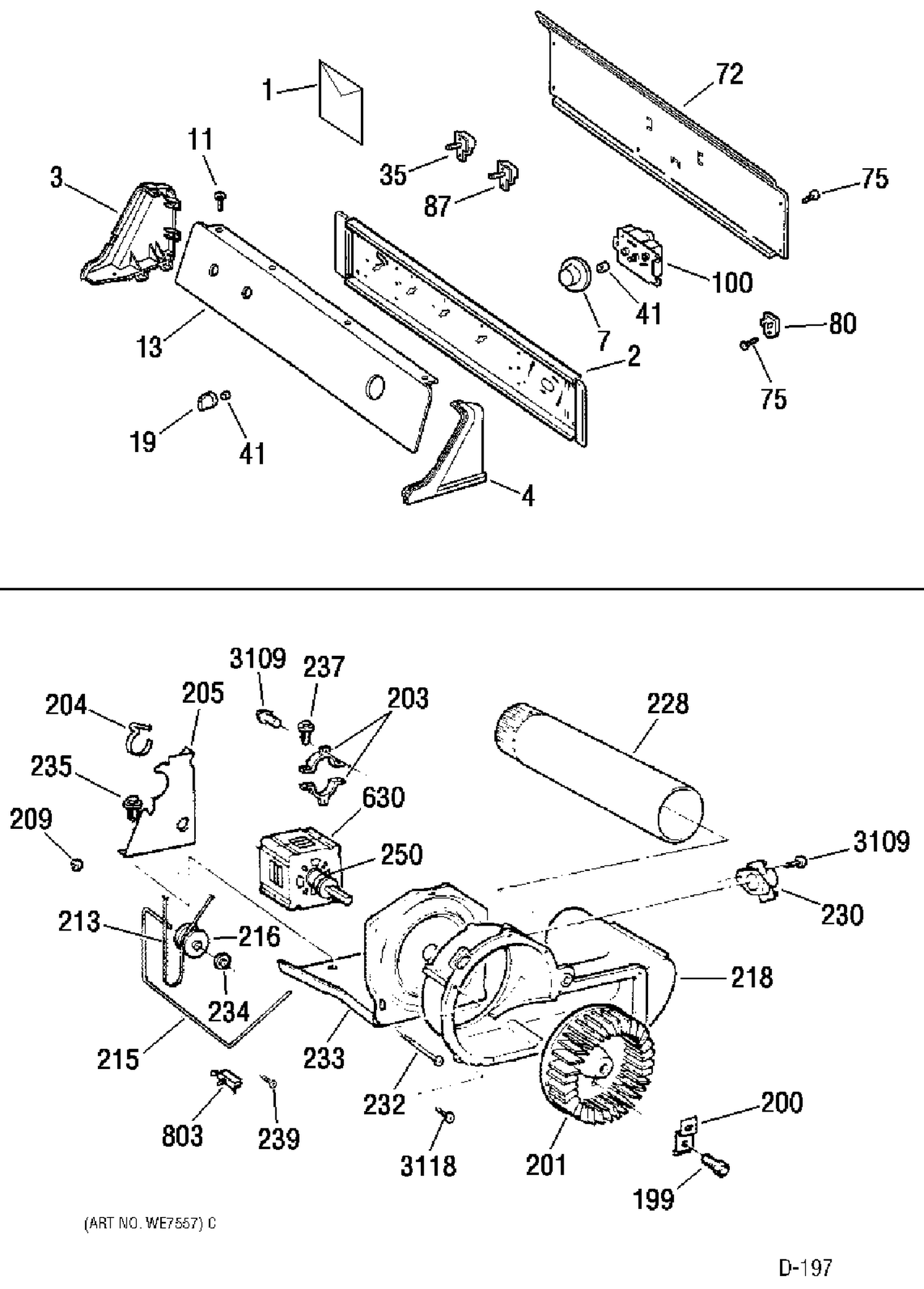 CONTROLS Diagram and Parts List for TCXR353EB1WW  General Electric Dryer