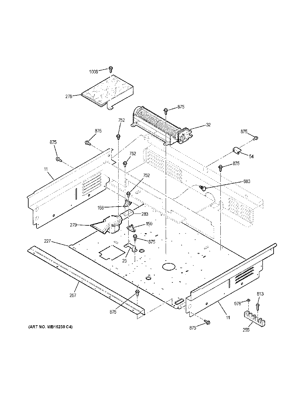 Cooling fan Diagram and Parts List for JD630DF9BB  General Electric Range