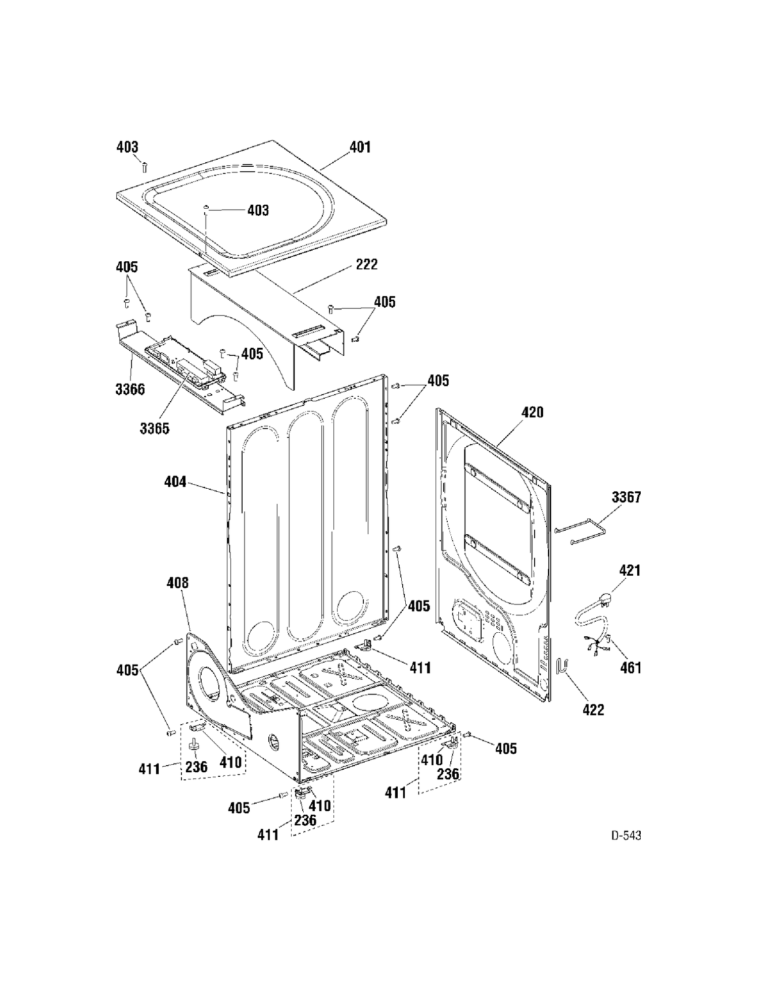 CABINET Diagram and Parts List for PCVH565EH3GG  General Electric Dryer