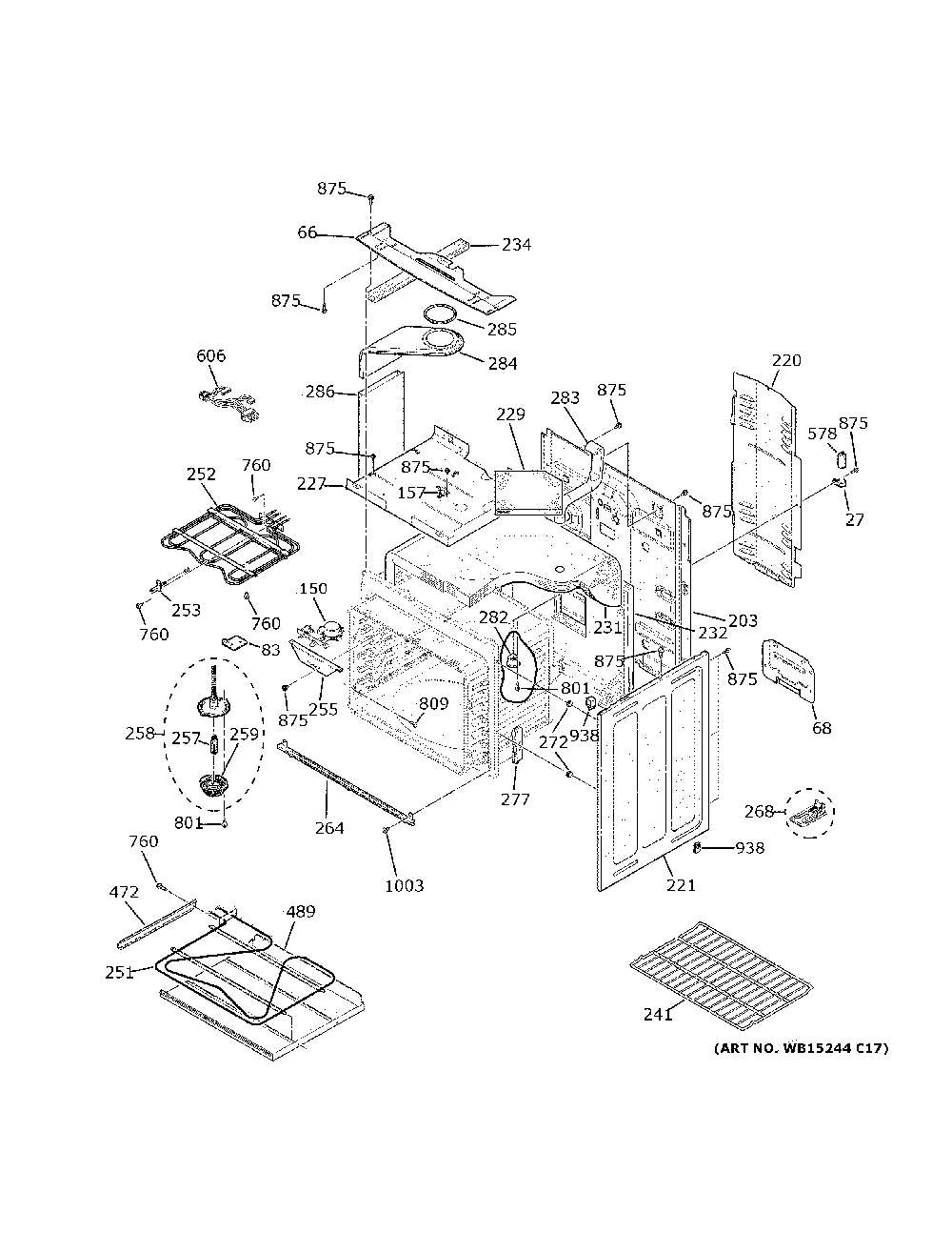 Body parts Diagram and Parts List for PHB920SJ8SS  General Electric Range