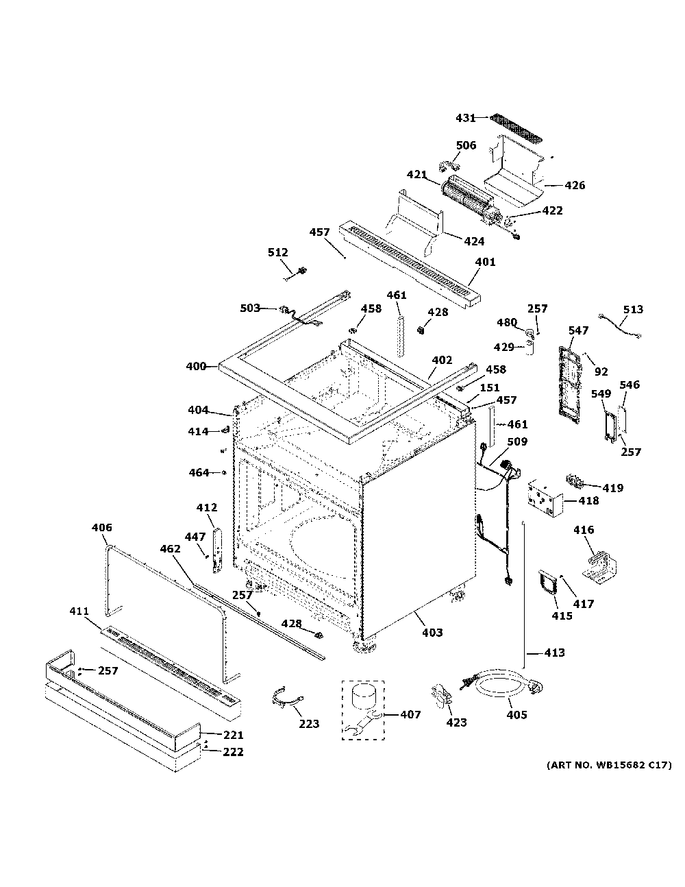 Body Parts Diagram and Parts List for ZDP304NT1SS  General Electric Range