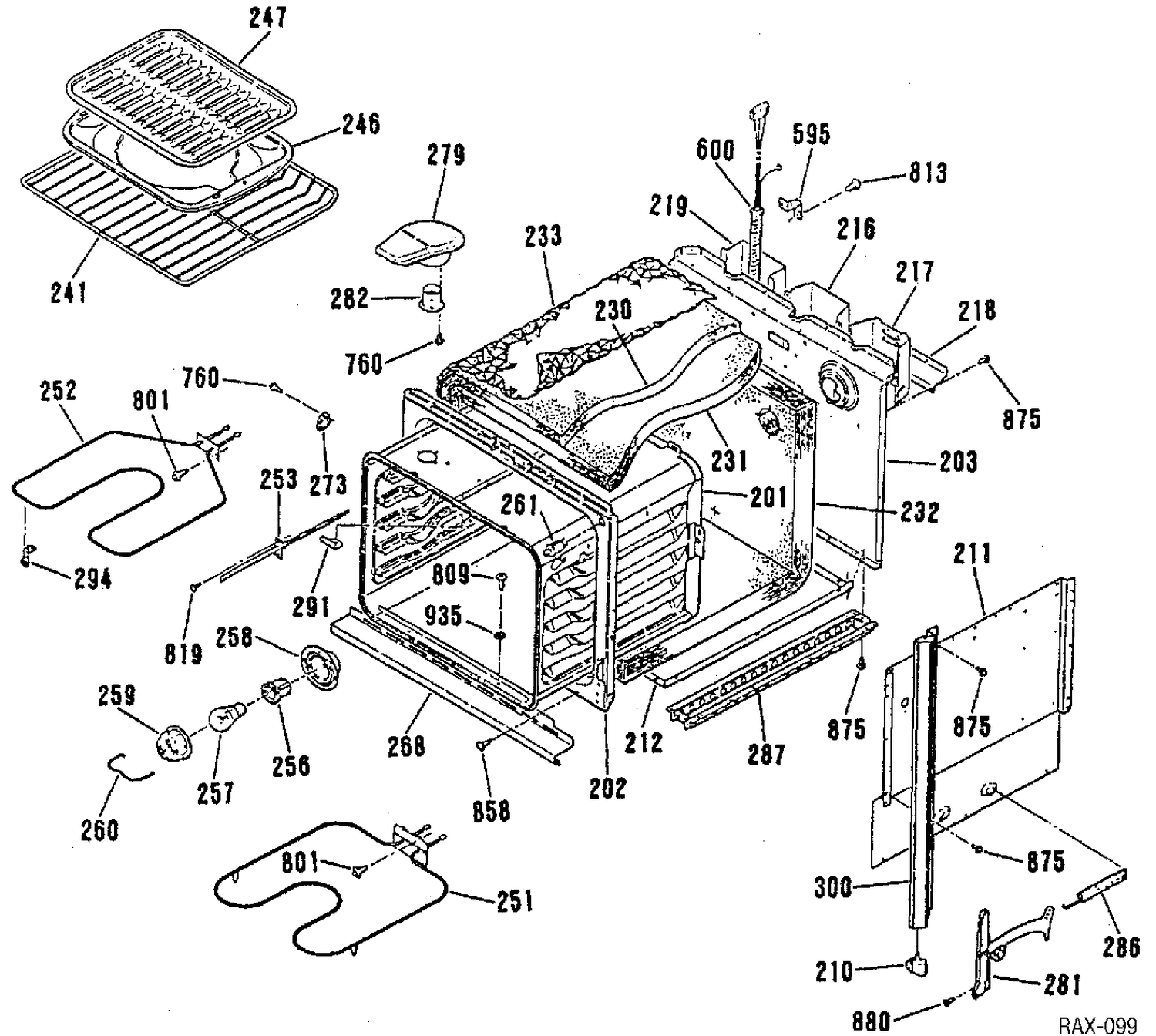 CHASSIS Diagram and Parts List for JCKP14WP1  General Electric Range