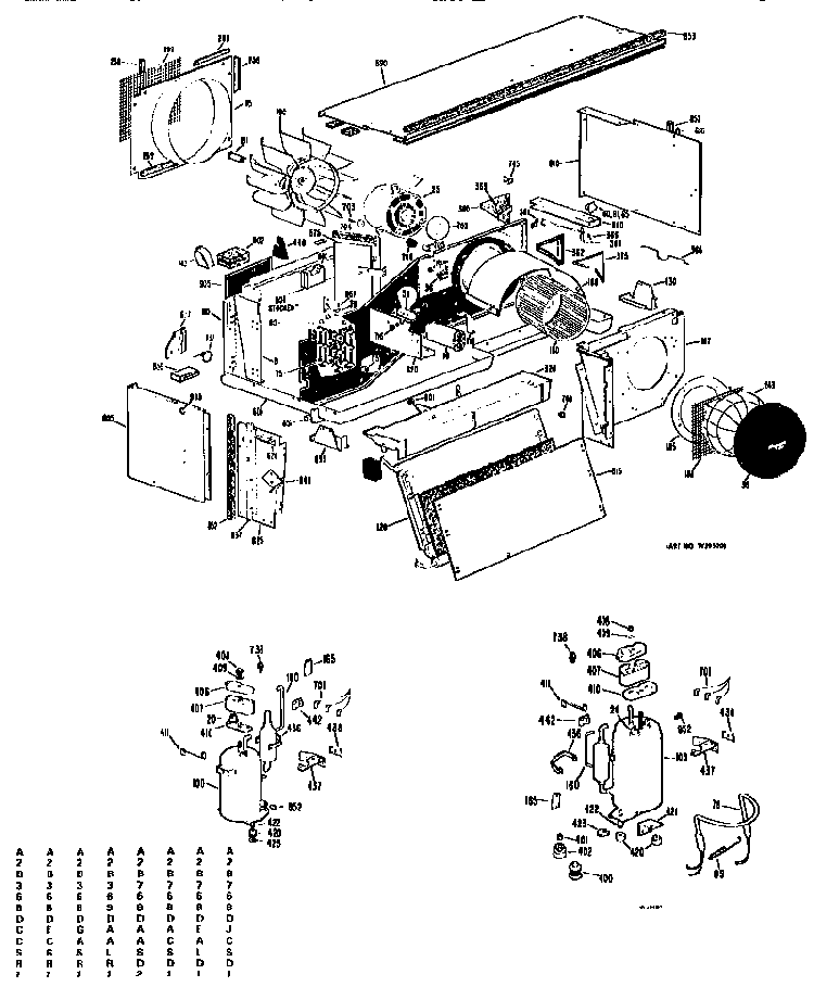 Unit Parts Diagram and Parts List for A2B768DAASD2  General Electric Air Conditioner