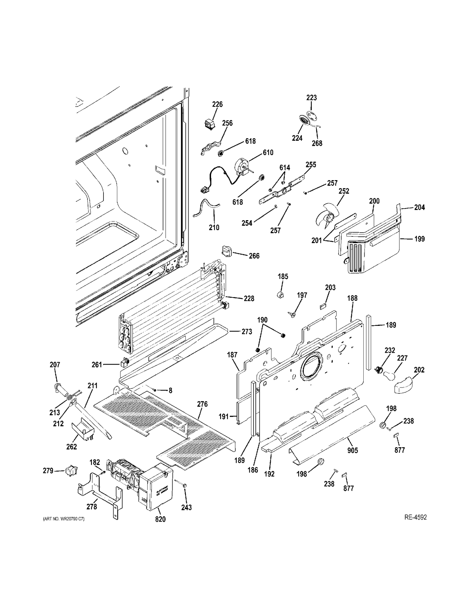 FZ SECTION Diagram and Parts List for ZFGP21HZJSS  General Electric Refrigerator