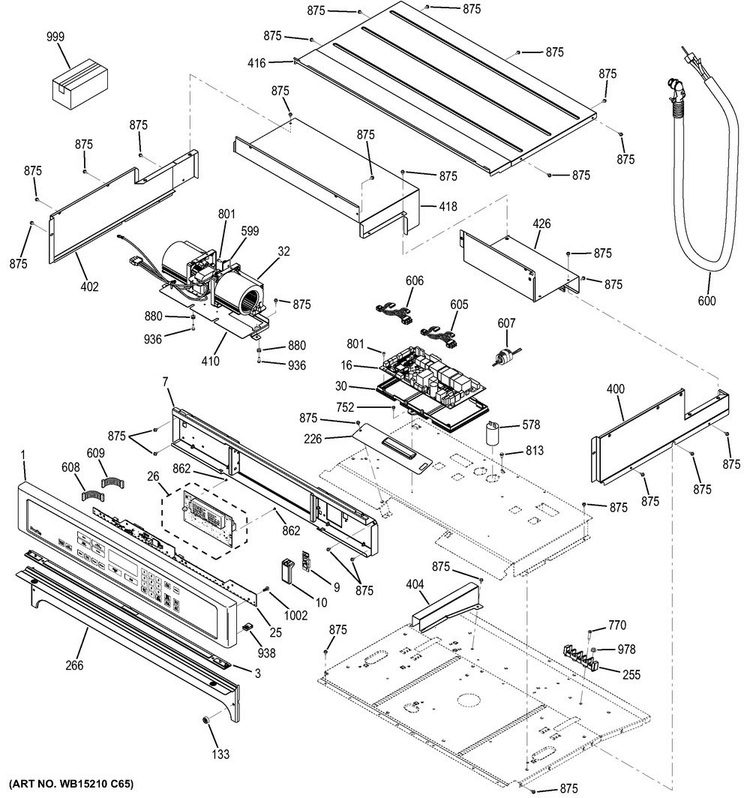 Control Panel Diagram and Parts List for PT9050SF4SS  General Electric Wall Oven