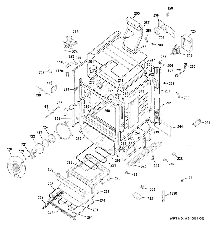 Body Parts Diagram and Parts List for CGS985SETASS  General Electric Range