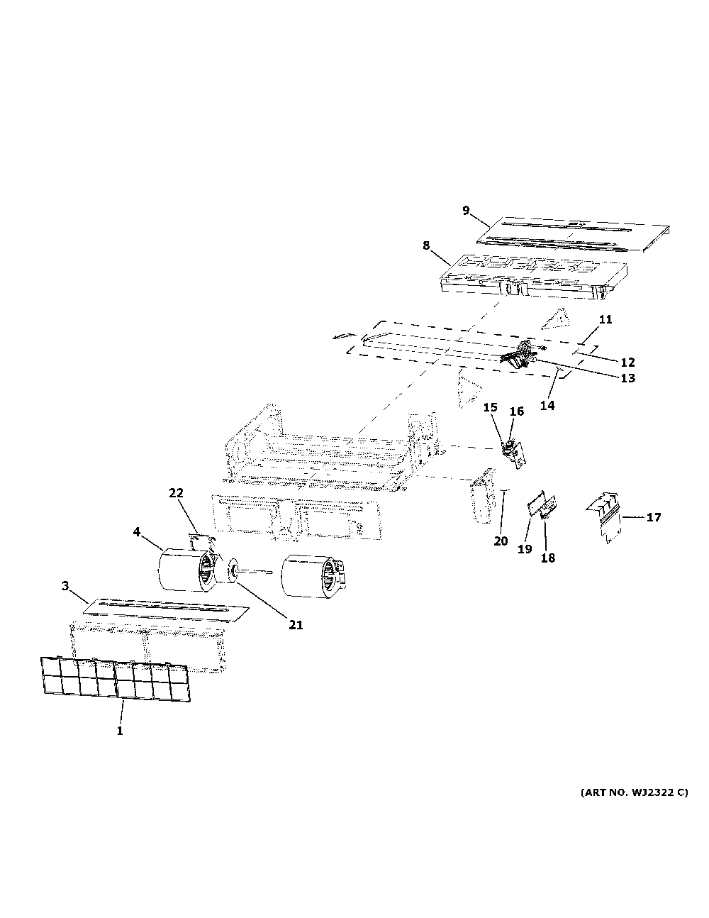 Room air conditioner Diagram and Parts List for MVAM012ME2AA1  General Electric Air Conditioner