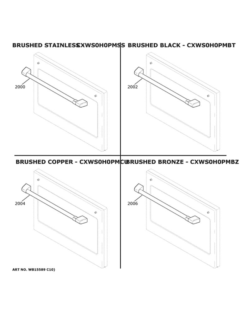 Cafe Customization Diagram and Parts List for CTS90DP3N1D1  General Electric Wall Oven