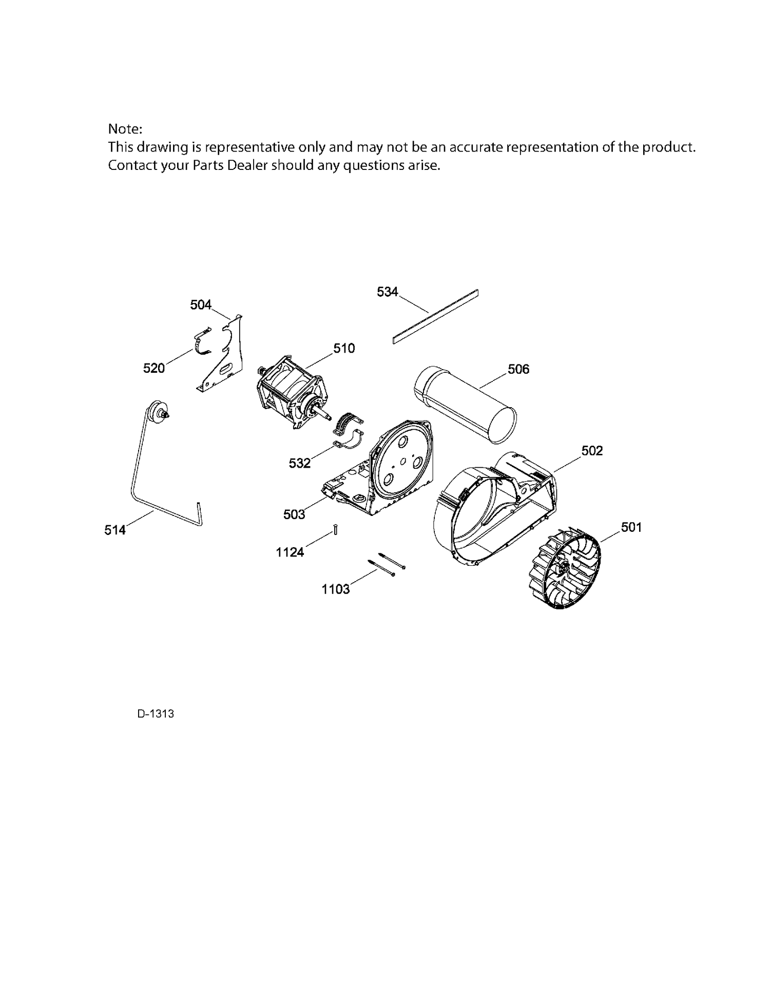 BLOWER & DRIVE  & BURNER Diagram and Parts List for MTMX050EF4WW  General Electric Dryer