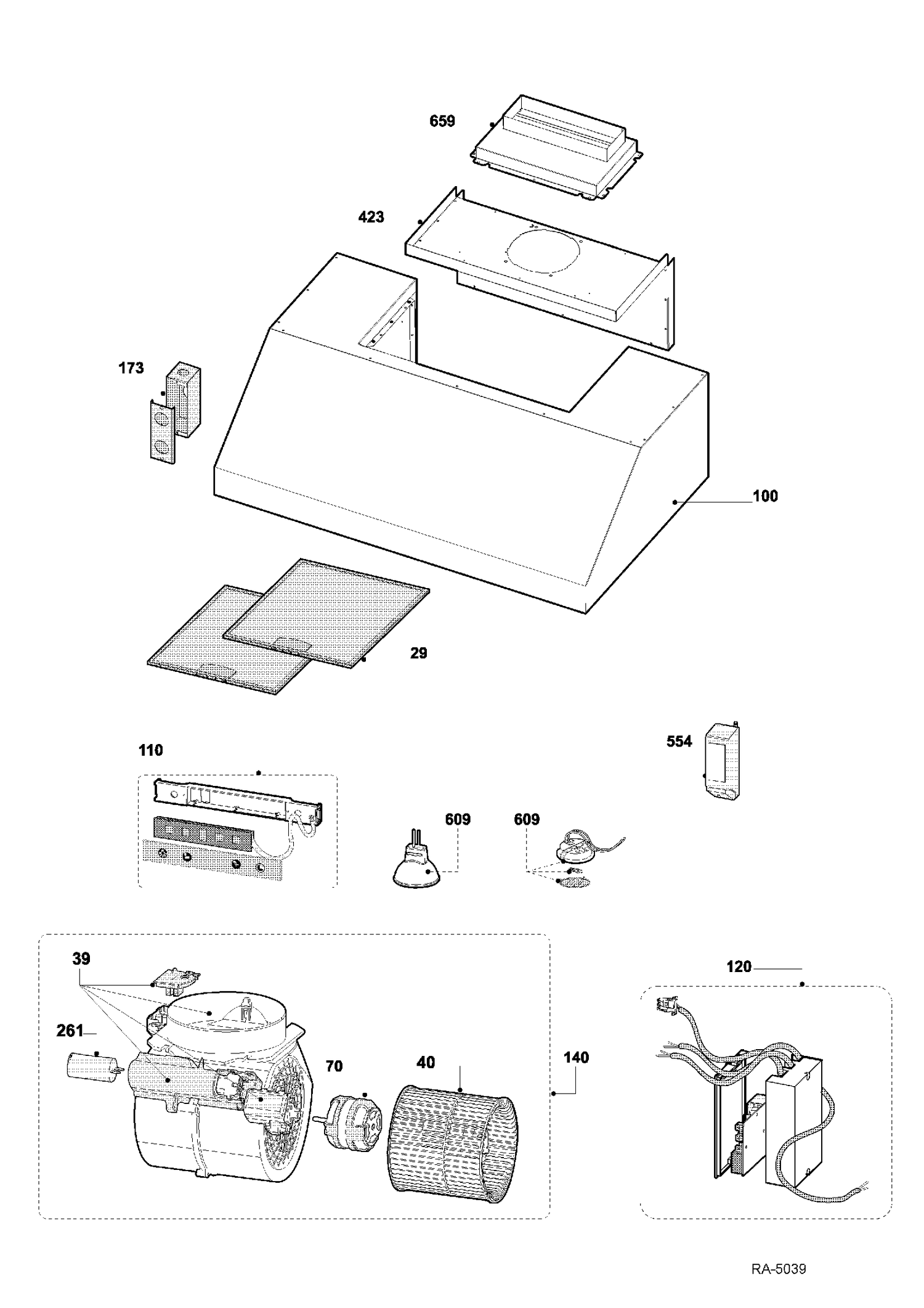RANGE HOOD Diagram and Parts List for CVUS936S1SV  General Electric Range Hood